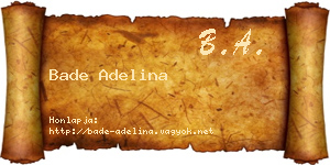 Bade Adelina névjegykártya
